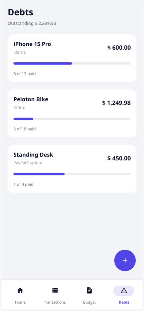 Mobile debts